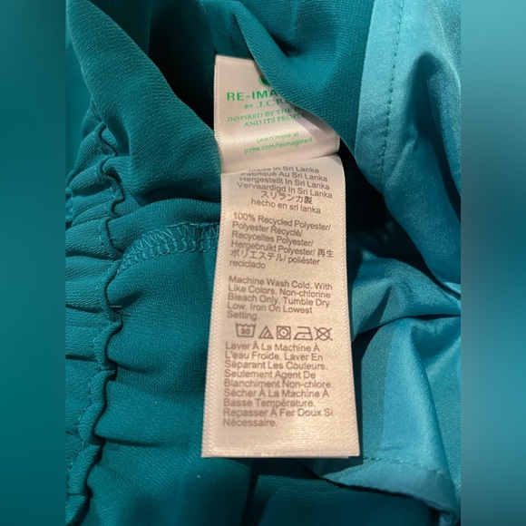 New J.Crew Jamie Cropped Pull On Pants In Teal/Emerald Green Size 14 - Picture 10 of 13
